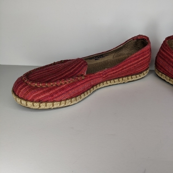 BORN ESPADRILLE RED FLATS 8.5 SITTON MOC TOE SLIP ON SHOES LOAFER TEXTILE COMFY - Picture 9 of 11